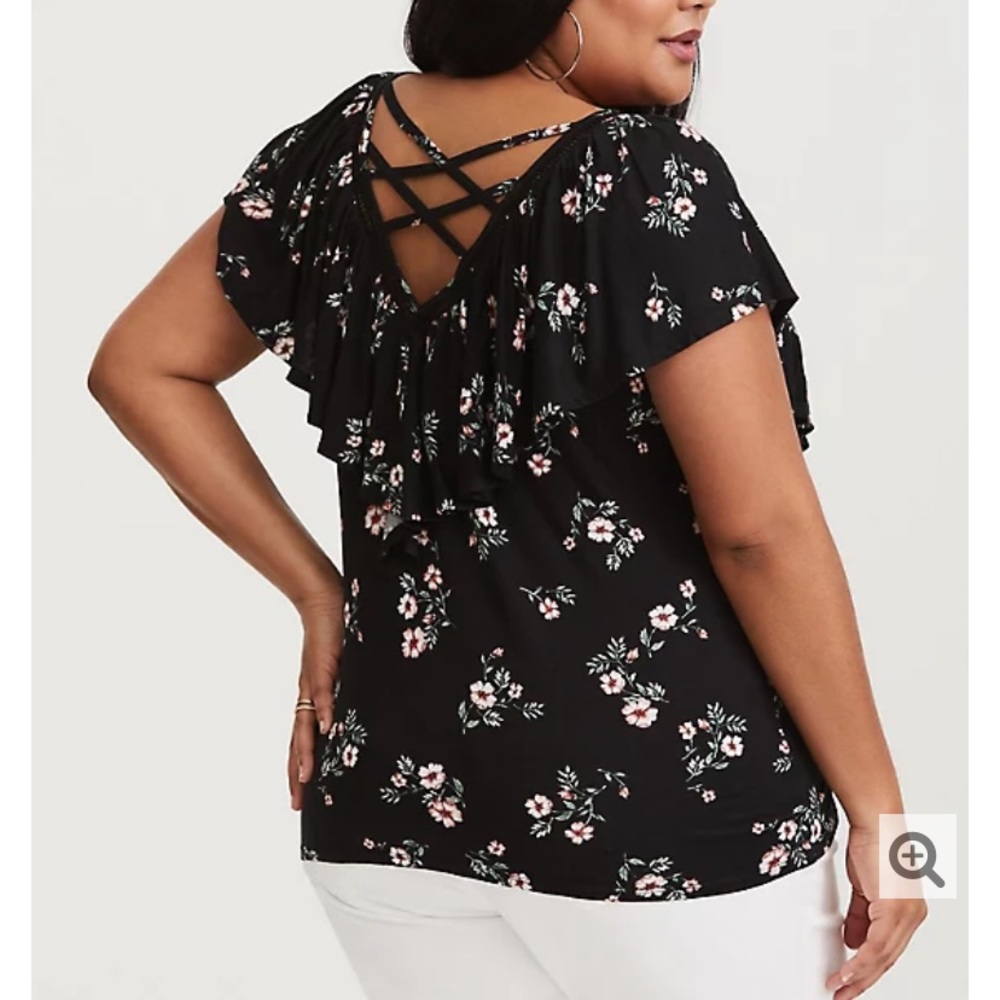 Torrid Floral Lattice Top Plus Size 4x - image 3